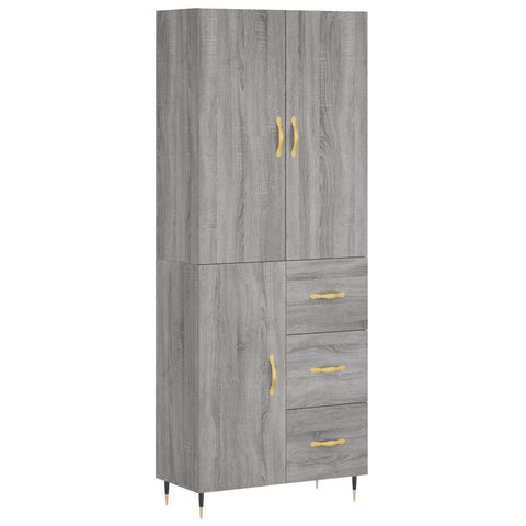 vidaXL Highboard Grey Sonoma 69.5x34x180 cm Engineered Wood