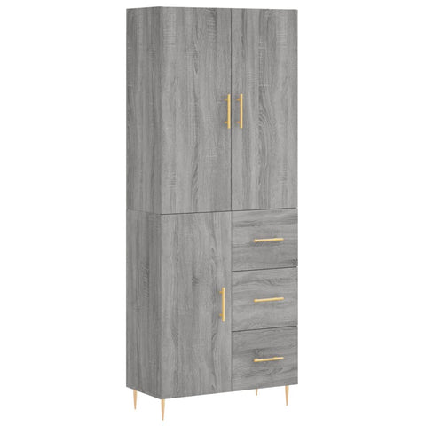 vidaXL Highboard Grey Sonoma 69.5x34x180 cm Engineered Wood
