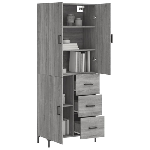 vidaXL Highboard Grey Sonoma 69.5x34x180 cm Engineered Wood