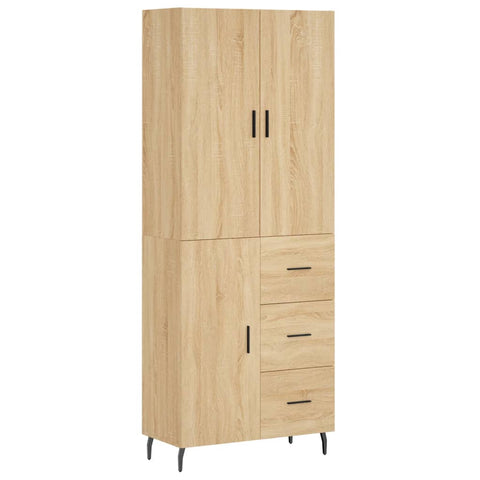 vidaXL Highboard Sonoma Oak 69.5x34x180 cm Engineered Wood