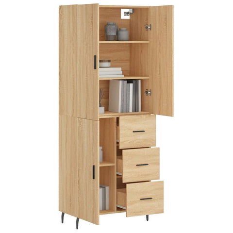 vidaXL Highboard Sonoma Oak 69.5x34x180 cm Engineered Wood