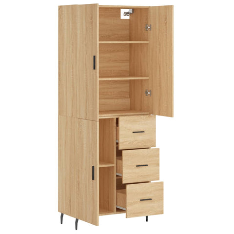 vidaXL Highboard Sonoma Oak 69.5x34x180 cm Engineered Wood