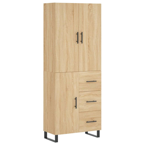 vidaXL Highboard Sonoma Oak 69.5x34x180 cm Engineered Wood
