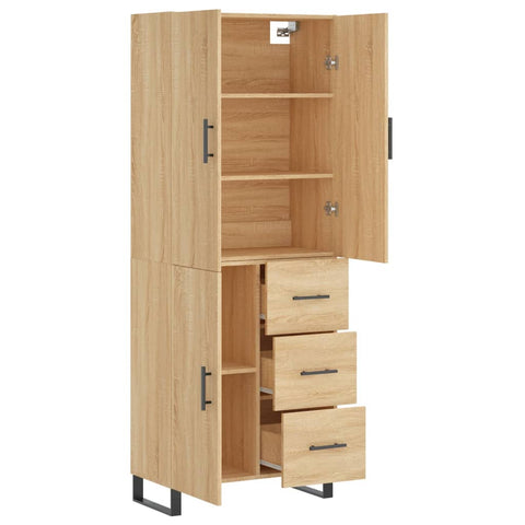 vidaXL Highboard Sonoma Oak 69.5x34x180 cm Engineered Wood