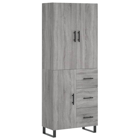 vidaXL Highboard Grey Sonoma 69.5x34x180 cm Engineered Wood