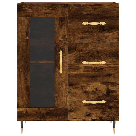 vidaXL Highboard Smoked Oak 69.5x34x180 cm Engineered Wood