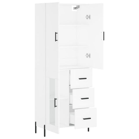 vidaXL Highboard White 69.5x34x180 cm Engineered Wood