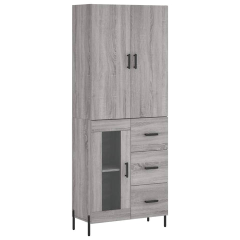 vidaXL Highboard Grey Sonoma 69.5x34x180 cm Engineered Wood