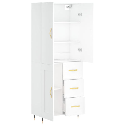 vidaXL Highboard White 69.5x34x180 cm Engineered Wood