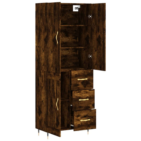 vidaXL Highboard Smoked Oak 69.5x34x180 cm Engineered Wood