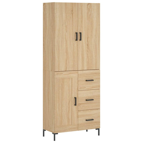 vidaXL Highboard Sonoma Oak 69.5x34x180 cm Engineered Wood