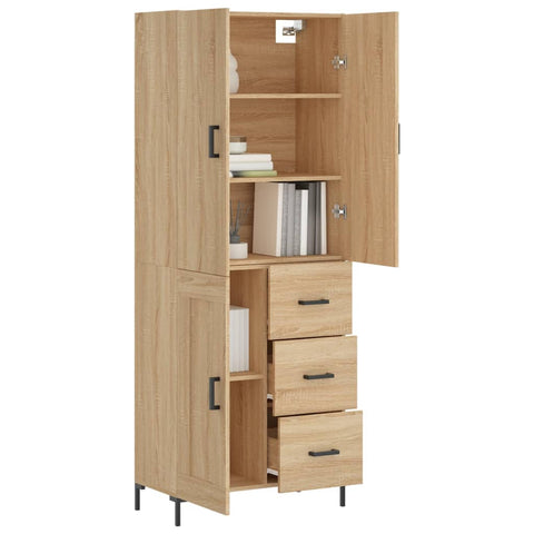 vidaXL Highboard Sonoma Oak 69.5x34x180 cm Engineered Wood