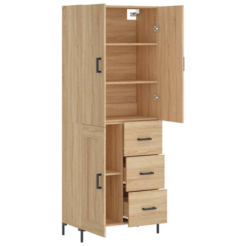 vidaXL Highboard Sonoma Oak 69.5x34x180 cm Engineered Wood