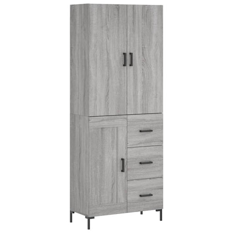 vidaXL Highboard Grey Sonoma 69.5x34x180 cm Engineered Wood