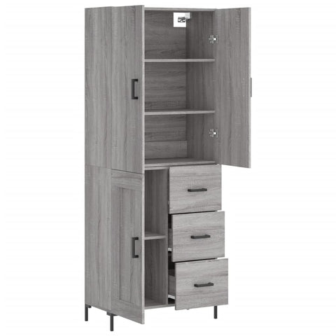 vidaXL Highboard Grey Sonoma 69.5x34x180 cm Engineered Wood