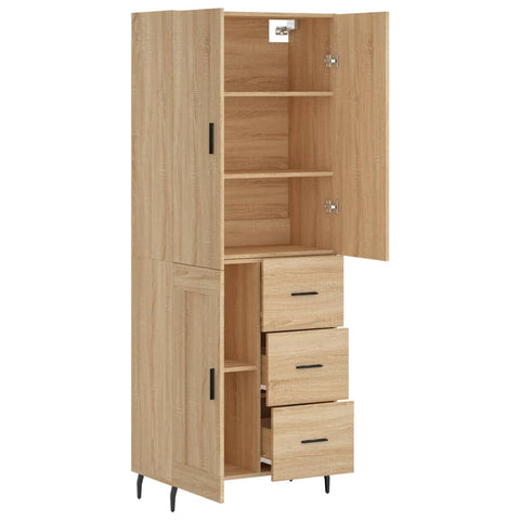 vidaXL Highboard Sonoma Oak 69.5x34x180 cm Engineered Wood