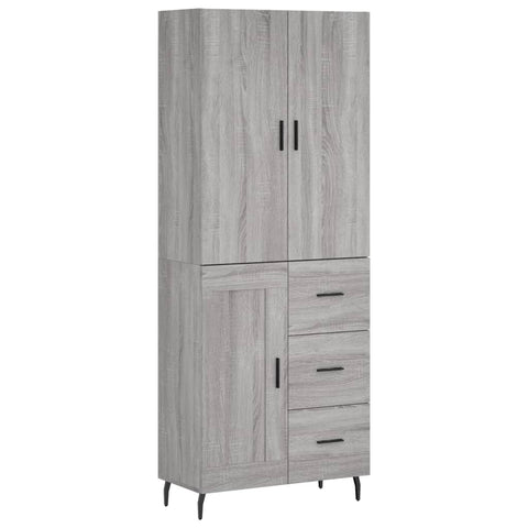 vidaXL Highboard Grey Sonoma 69.5x34x180 cm Engineered Wood