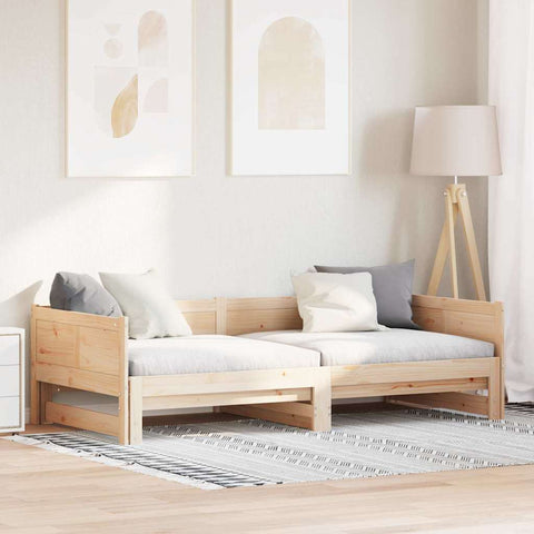 vidaXL Pull-out Day Bed Brown 180 x 200 cm Solid pine wood
