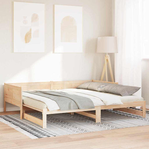 vidaXL Pull-out Day Bed Brown 180 x 200 cm Solid pine wood
