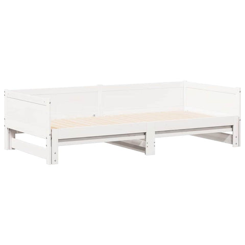 vidaXL Pull-out Day Bed White 180 x 200 cm Solid pine wood