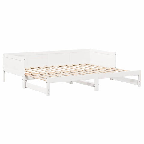 vidaXL Pull-out Day Bed White 180 x 200 cm Solid pine wood