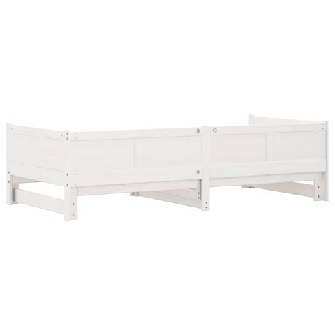 vidaXL Pull-out Day Bed White 180 x 200 cm Solid pine wood
