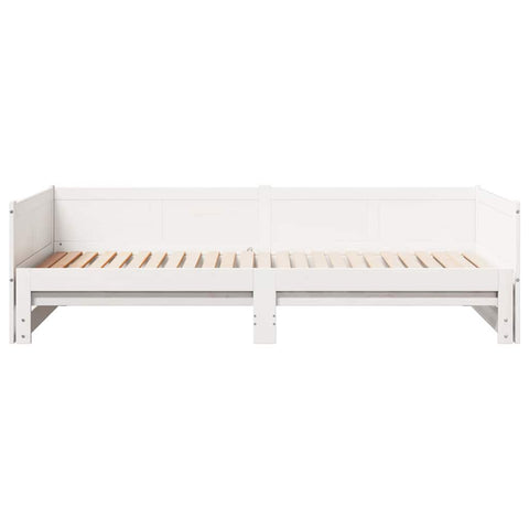 vidaXL Pull-out Day Bed White 180 x 200 cm Solid pine wood