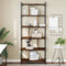 vidaXL Bookcase 6-Tier Smoked Oak 76x32x192 cm Engineered Wood