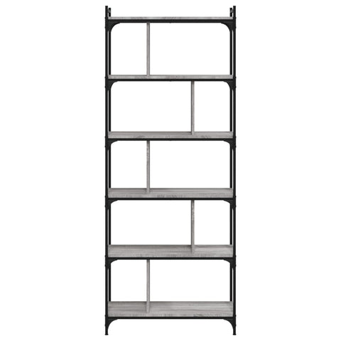 vidaXL Bookcase 6-Tier Grey Sonoma 76x32x192 cm Engineered Wood