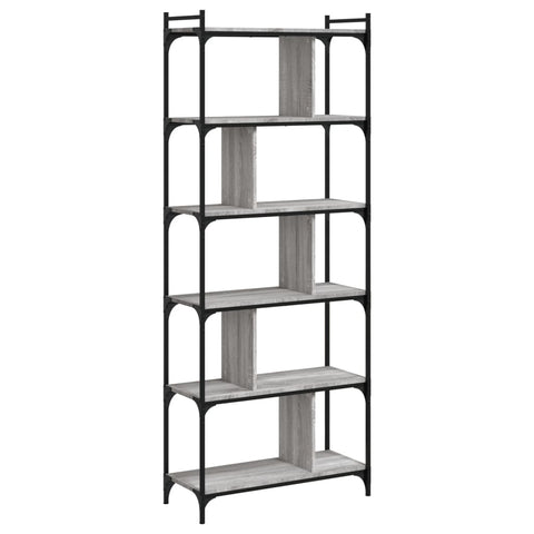 vidaXL Bookcase 6-Tier Grey Sonoma 76x32x192 cm Engineered Wood