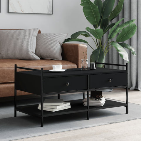 vidaXL Coffee Table Black 99x50x50 cm Engineered Wood