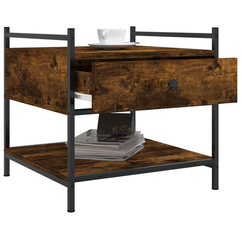 vidaXL Coffee Table Smoked Oak 50x50x50 cm Engineered Wood