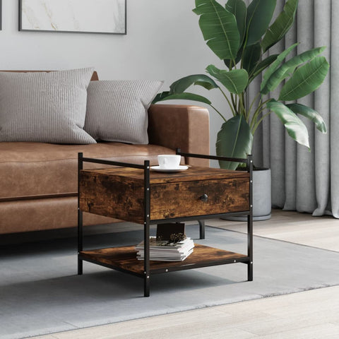 vidaXL Coffee Table Smoked Oak 50x50x50 cm Engineered Wood
