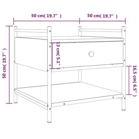 vidaXL Coffee Table Grey Sonoma 50x50x50 cm Engineered Wood