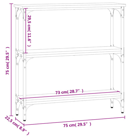 vidaXL Console Table Sonoma Oak 75x22.5x75 cm Engineered Wood