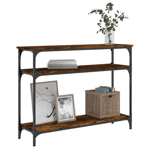 vidaXL Console Table Smoked Oak 100x29x75 cm Engineered Wood