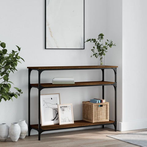 vidaXL Console Table Brown Oak 100x29x75 cm Engineered Wood