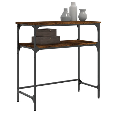 vidaXL Console Table Smoked Oak 75x35.5x75 cm Engineered Wood