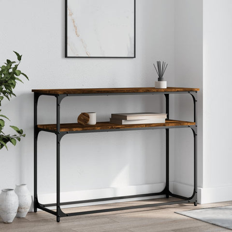 vidaXL Console Table Smoked Oak 100x35.5x75 cm Engineered Wood