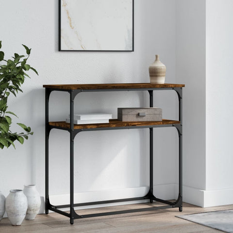 vidaXL Console Table Smoked Oak 75x35.5x75 cm Engineered Wood