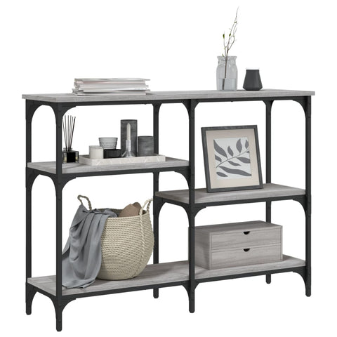 vidaXL Console Table Grey Sonoma 102x29x75 cm Engineered Wood