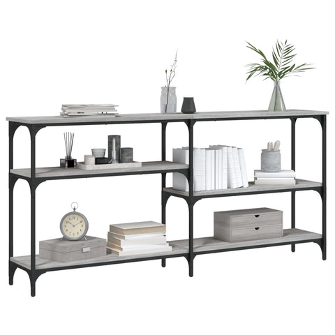 vidaXL Console Table Grey Sonoma 160x29x75 cm Engineered Wood