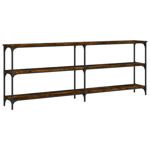 vidaXL Console Table Smoked Oak 200x29x75 cm Engineered Wood