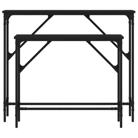 vidaXL Console Tables 2 pcs Black Engineered Wood