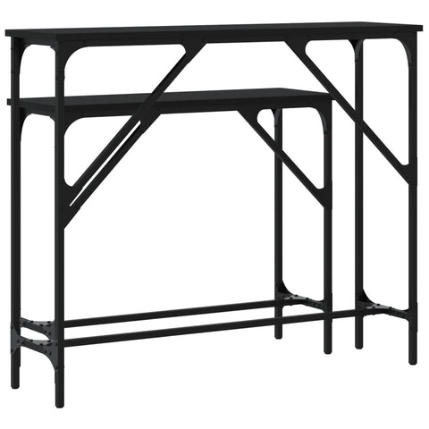 vidaXL Console Tables 2 pcs Black Engineered Wood