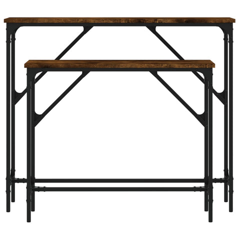 vidaXL Console Tables 2 pcs Smoked Oak Engineered Wood