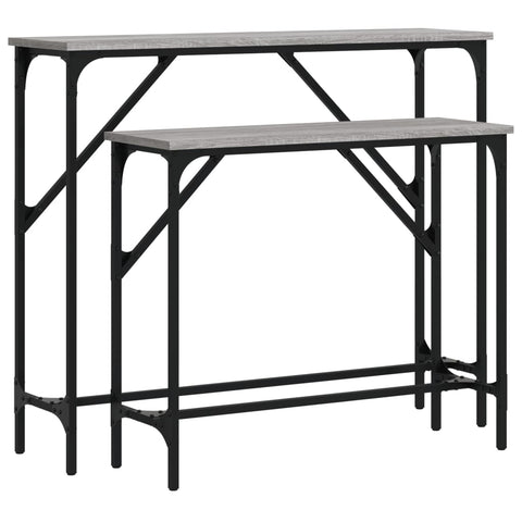 vidaXL Console Tables 2 pcs Grey Sonoma Engineered Wood