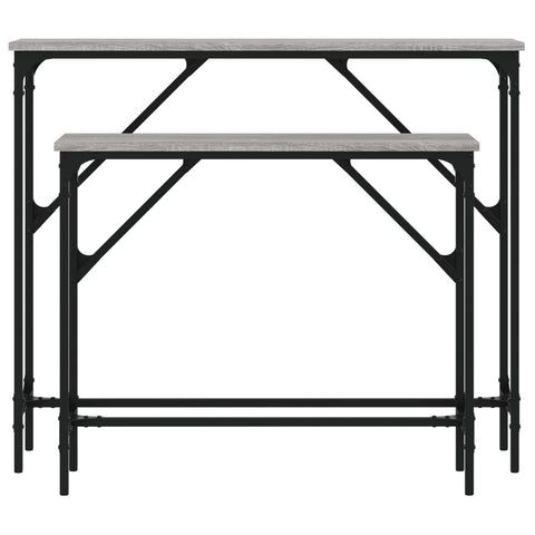 vidaXL Console Tables 2 pcs Grey Sonoma Engineered Wood