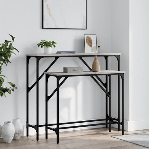 vidaXL Console Tables 2 pcs Grey Sonoma Engineered Wood