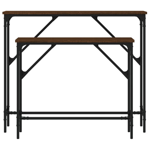 vidaXL Console Tables 2 pcs Brown Oak Engineered Wood
